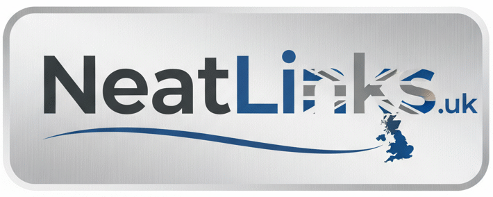 NeatLinks.uk logo with a Union Jack pattern and a map of the UK.